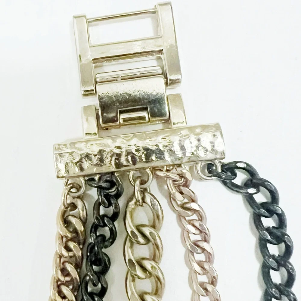 Geneva Platinum Stainless 6 Bracelet Style Watch